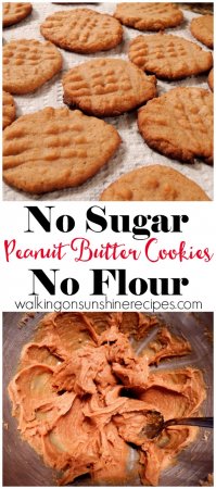 SUGARLESS AND FLOURLESS PEANUT BUTTER COOKIES